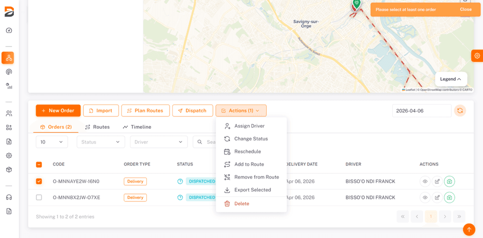 Dropioo live tracking dashboard