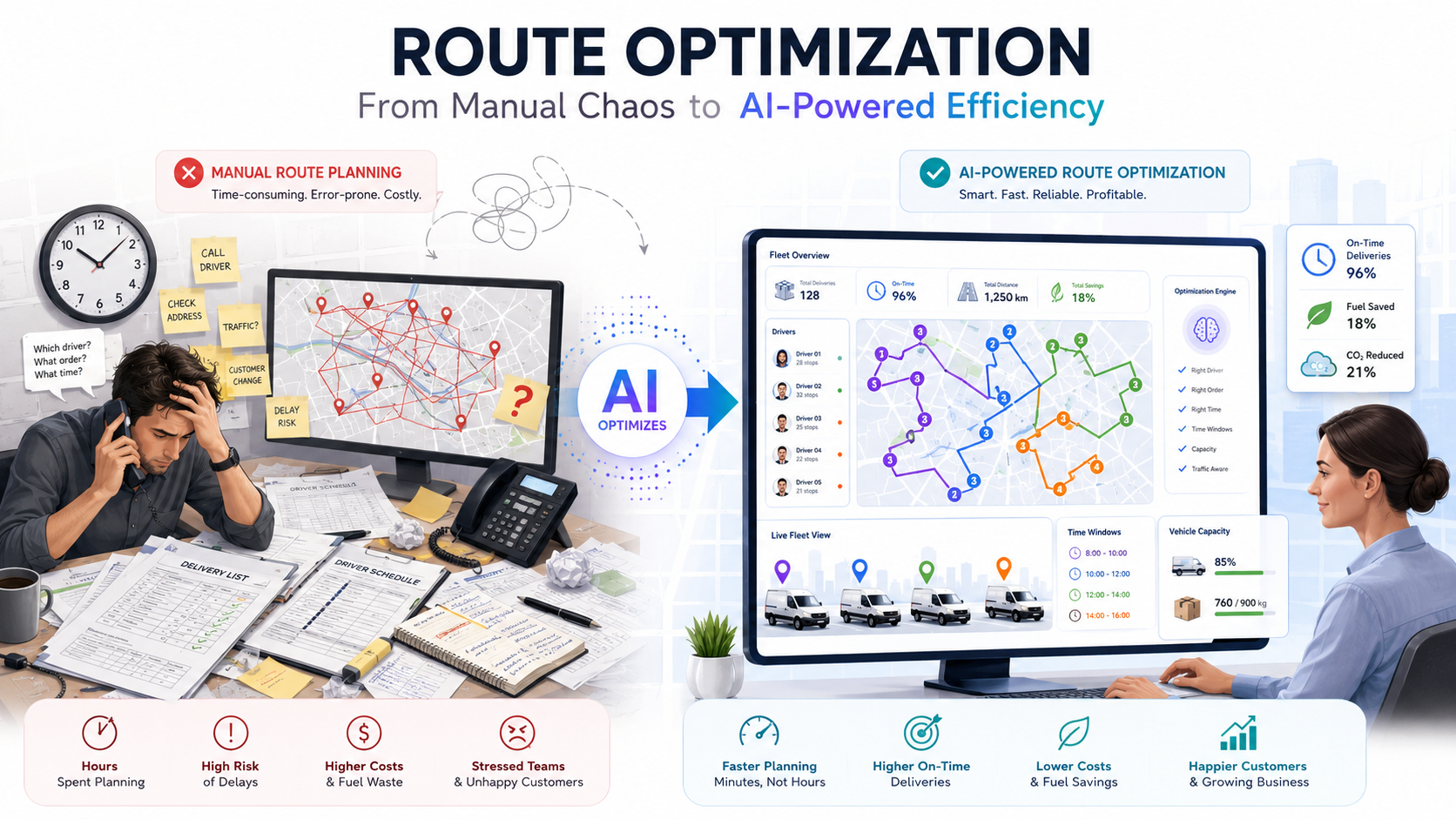 What is route Optimization and why manual planning is costing you Money